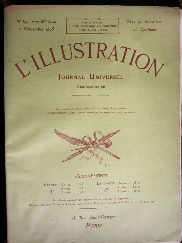 L'illustration. journal Universel N 3272 63 année  11 novembre 1905
