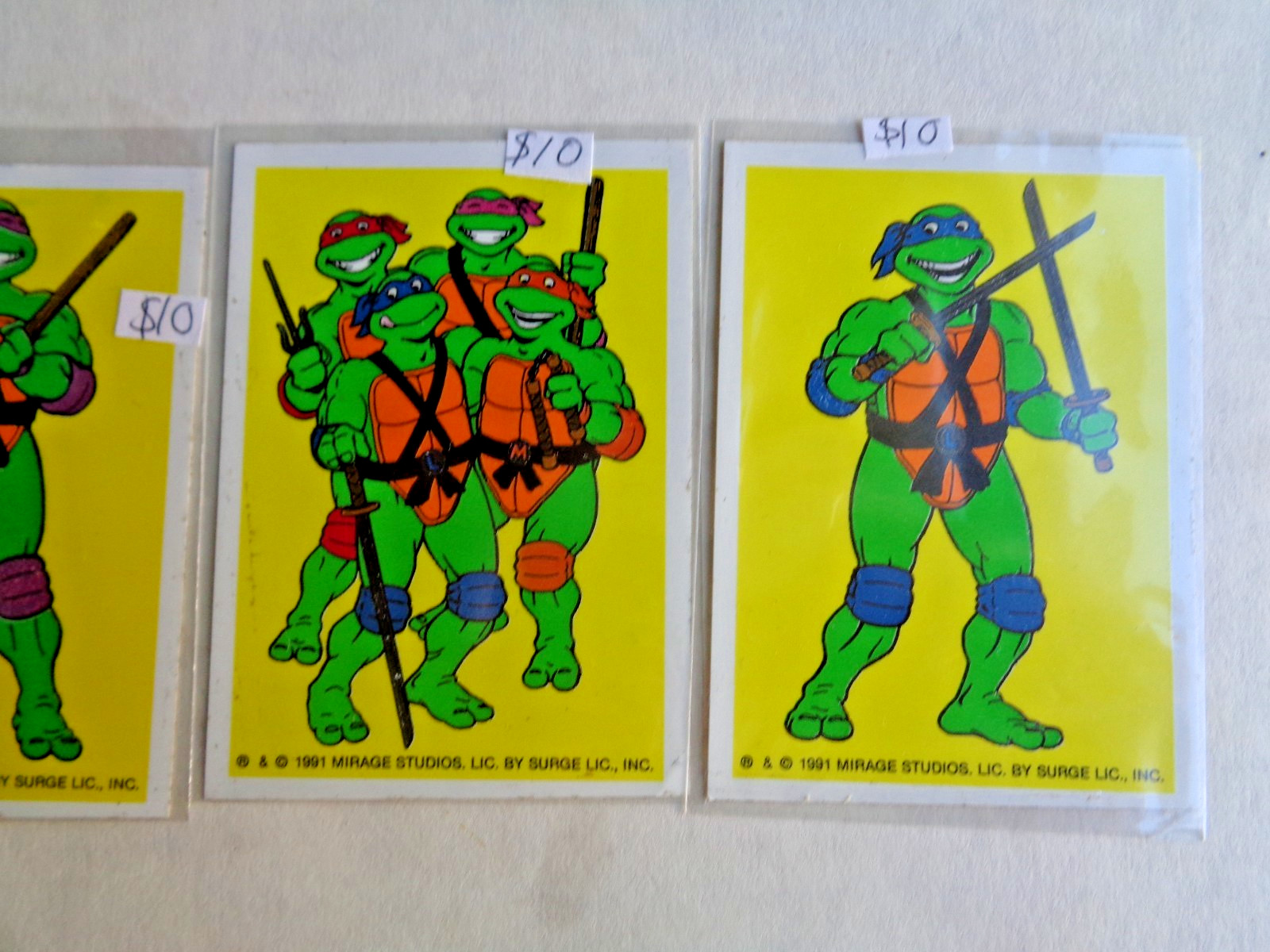 1991 TEENAGE MUTANT NINJA TURTLES HOSTESS STICKERS LOT OF 4 TMNT RARE TEAM PIC