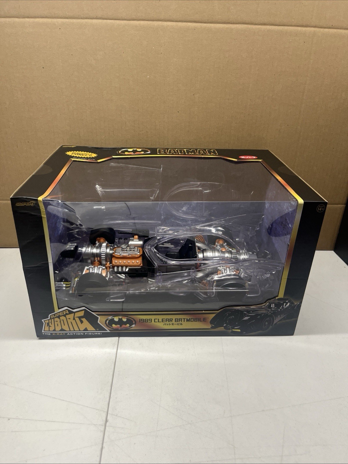 Super7 Batman (1989) Super Cyborg Batmobile (trasparente) SCATOLA DANNEGGIATA!!
