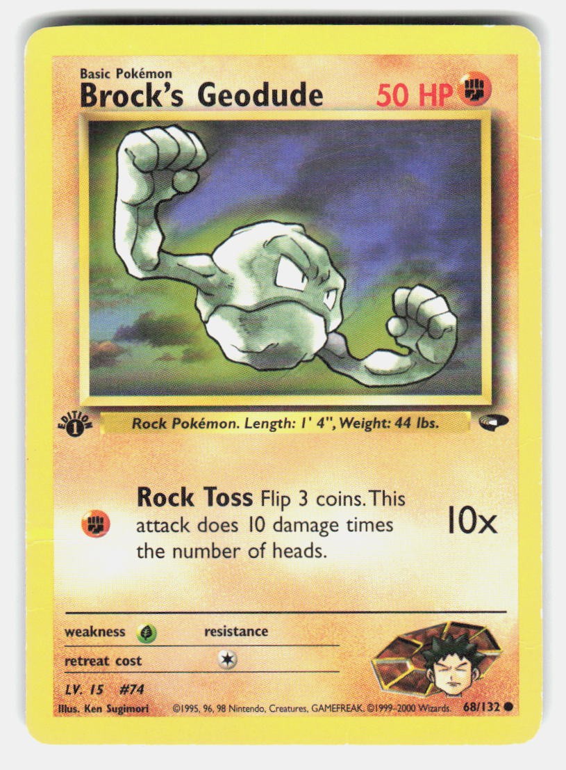 Pokemon TCG Brock's Geodude Gym Challenge 68/132 Common HP