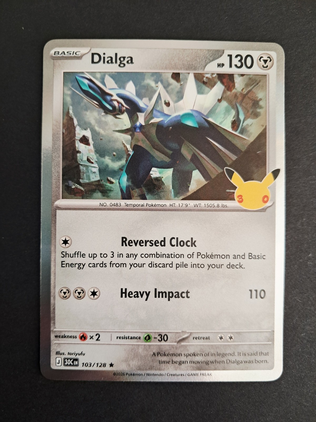 Pokemon TCG Dialga 103/128 Holo 30° Anniversario Celebrazione - LP/NM