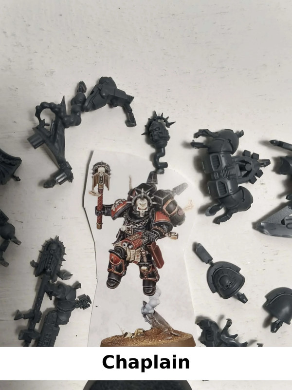 Chaplain à r��acteur dorsal sur grappe armageddon warhammer 40000 Space marines