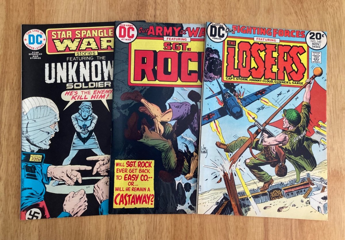 Lotto di *3* fumetti DC War 1973-75 di alta qualità! LE NOSTRE FORZE COMBATTENTI•SGT. ROCK+1!