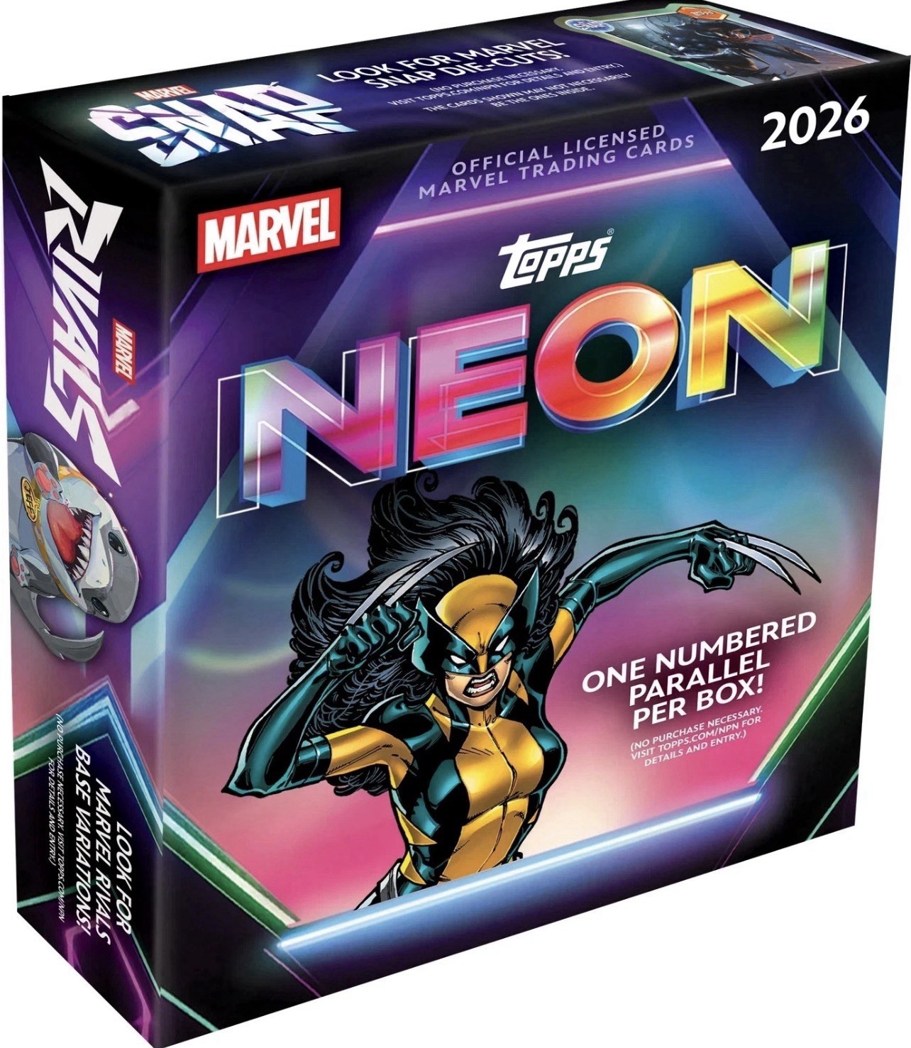 2026 Topps Neon Marvel Mega Box sigillato in fabbrica carta numero garantito!