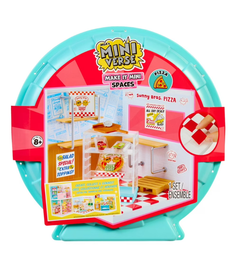 MGA Miniverse Make It Mini Spazi Starter Pack Pizza Fai da Te Resina Mini Set 8+