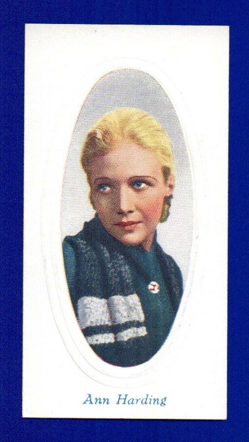 ANN HARDING 1936 GODFREY PHILLIPS SCHERMO IN RILIEVO STELLE #2 NEARMINT (st) SHARP