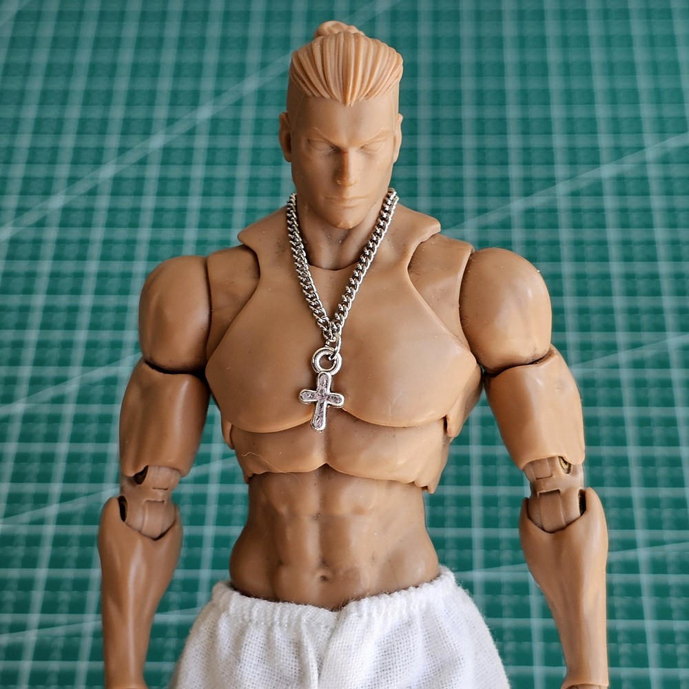 Collana scala 1/12 cane tag croce ciondolo modello per action figure Romankey 6''