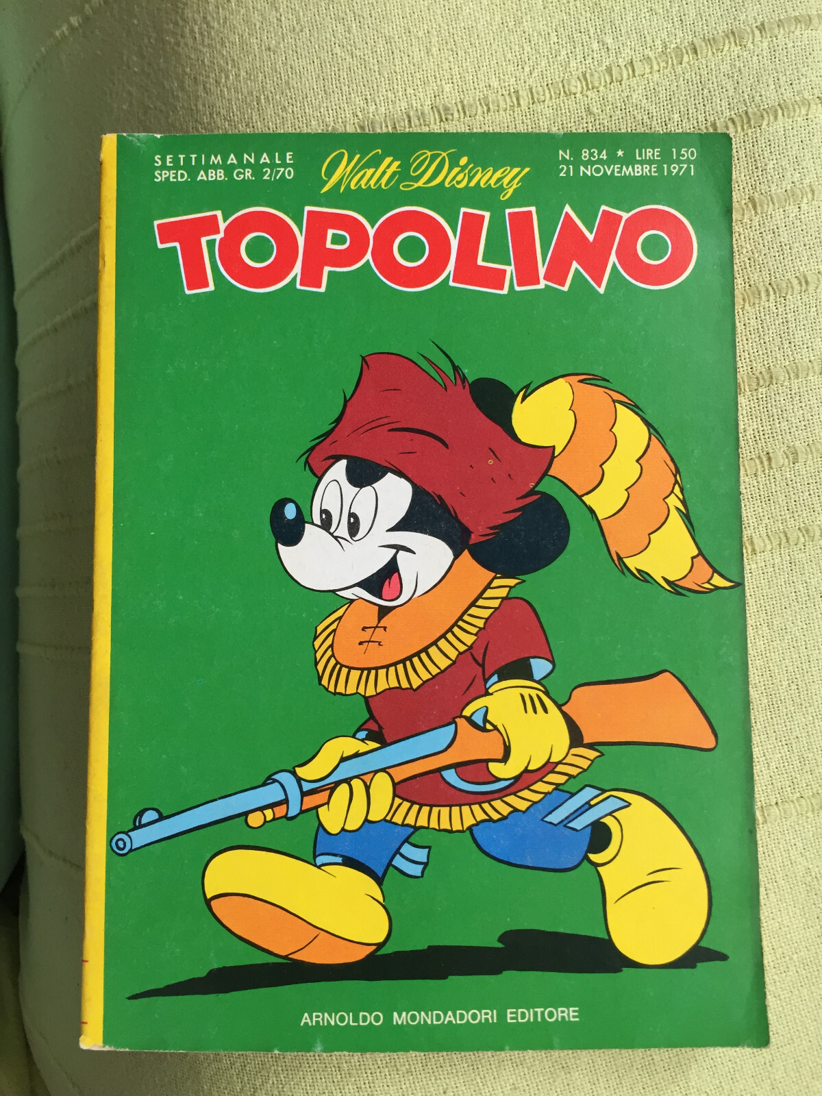 TOPOLINO N° 834 - 21 NOVEMBRE 1971, SENZA BOLLINI. OK CARTOLINA ABBON. OTTIMO+++