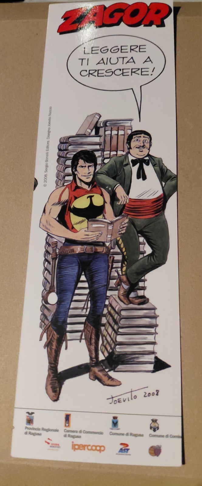 ZAGOR Segnalibro LEGGERR TI AIUTA A CRESCERE  E OGNI LIBRO È UNA NUOVA AVVENTURA