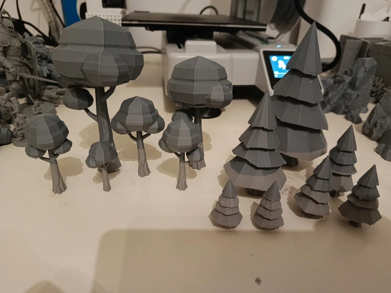 Set di alberi per diorami e giochi – Stampa 3D in PLA Matte