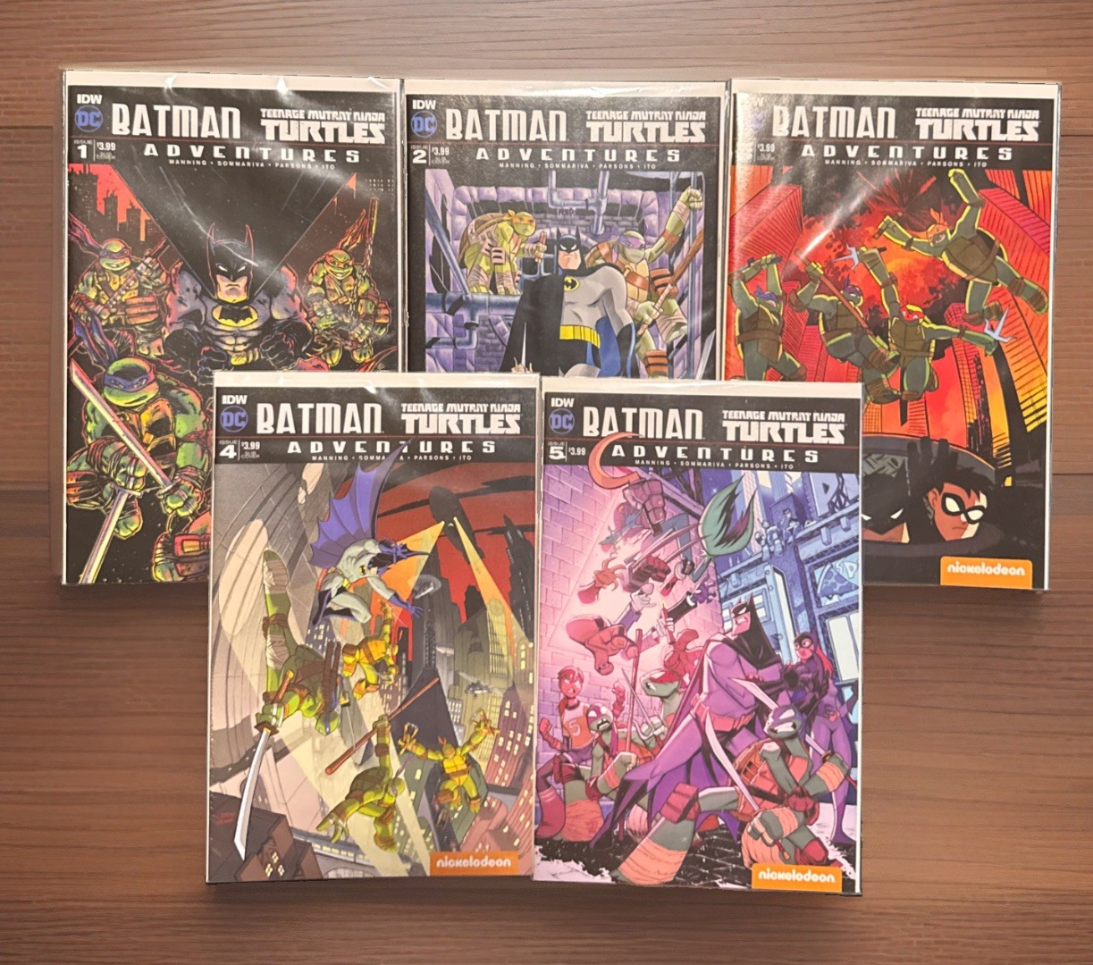 Lotto fumetti Batman Adventures TMNT #1-5 sottocopertine IDW DC Comics 2016 quasi nuovi