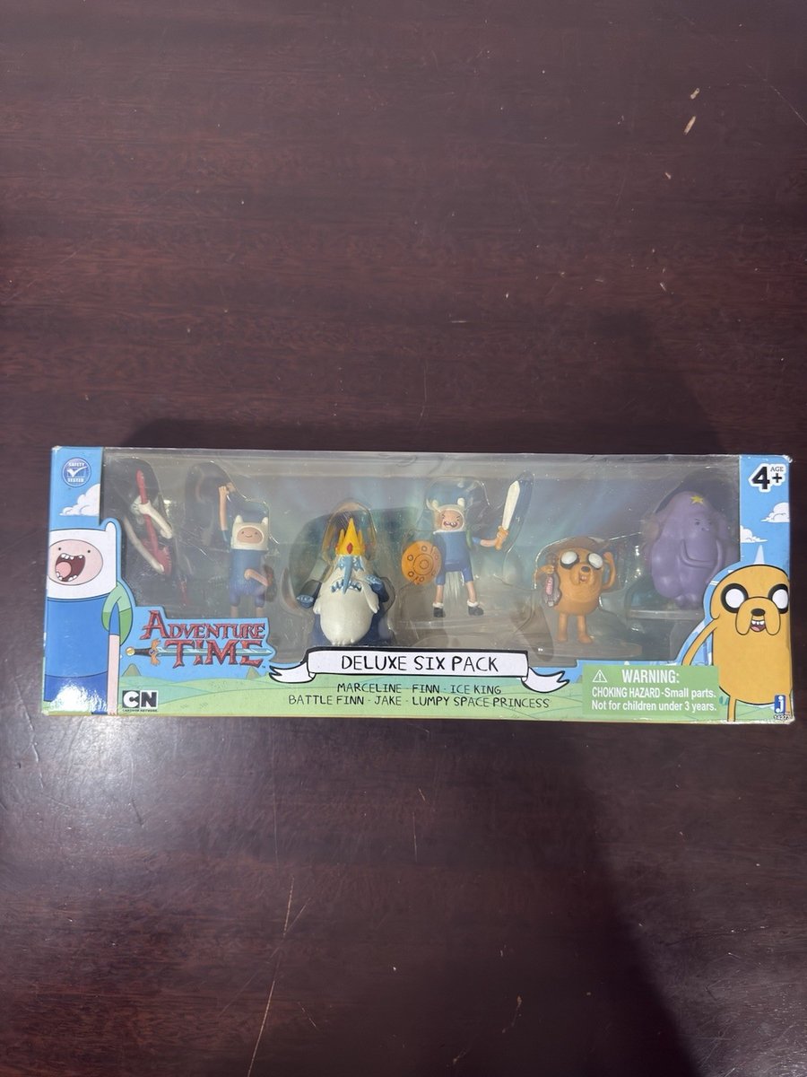 Jazwares Adventure Time Deluxe Six Pack Set Figure Finn Jake Marceline + Gear 4+