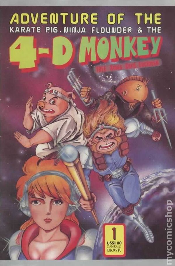 Scimmia 4D #1 VG/FN 5.0 1988 immagine stock basso grado