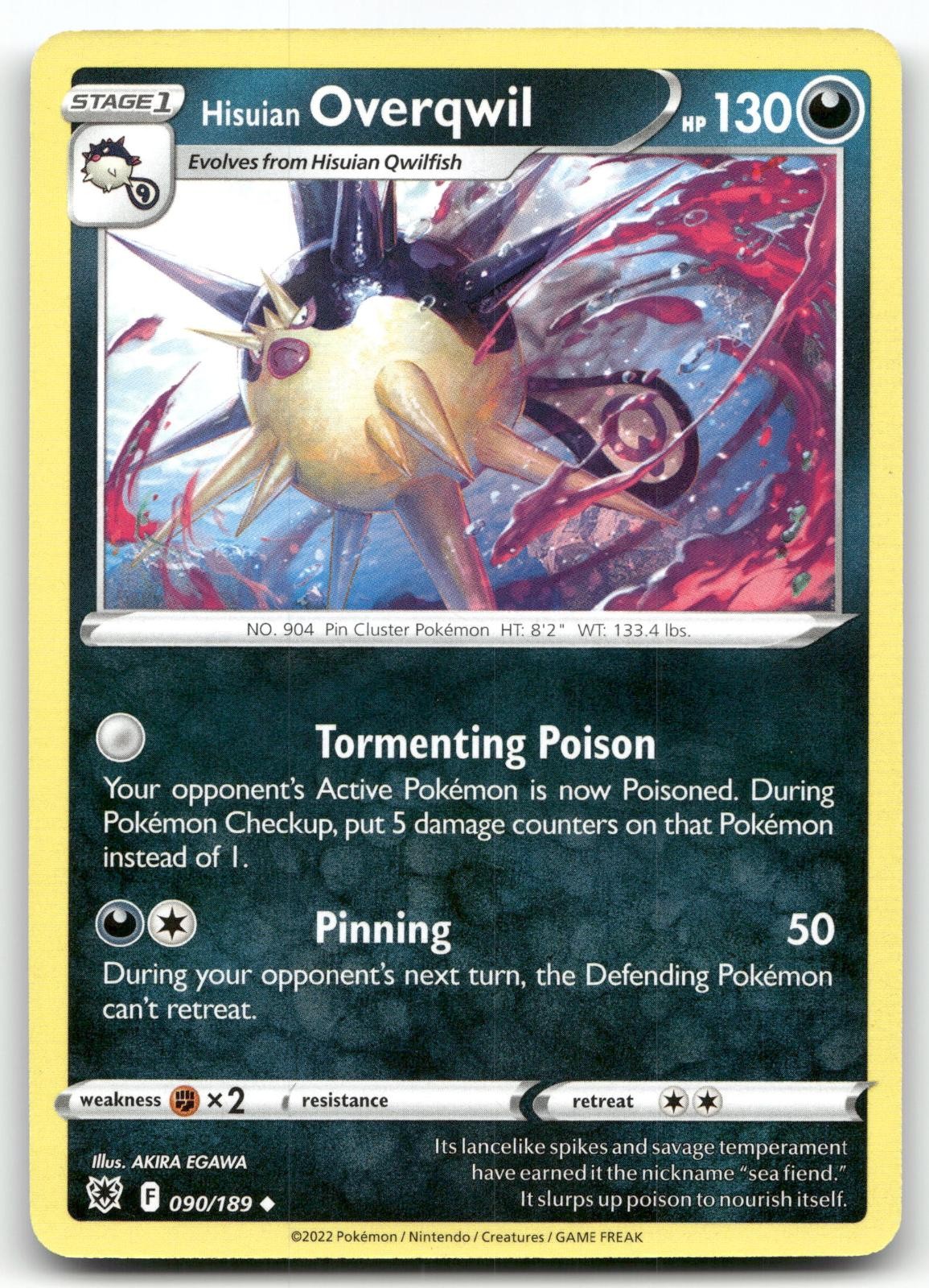 HISUIAN OVERQWIL 090/189 UNCOMMON ASTRAL RADIANCE POKEMON NEAR MINT