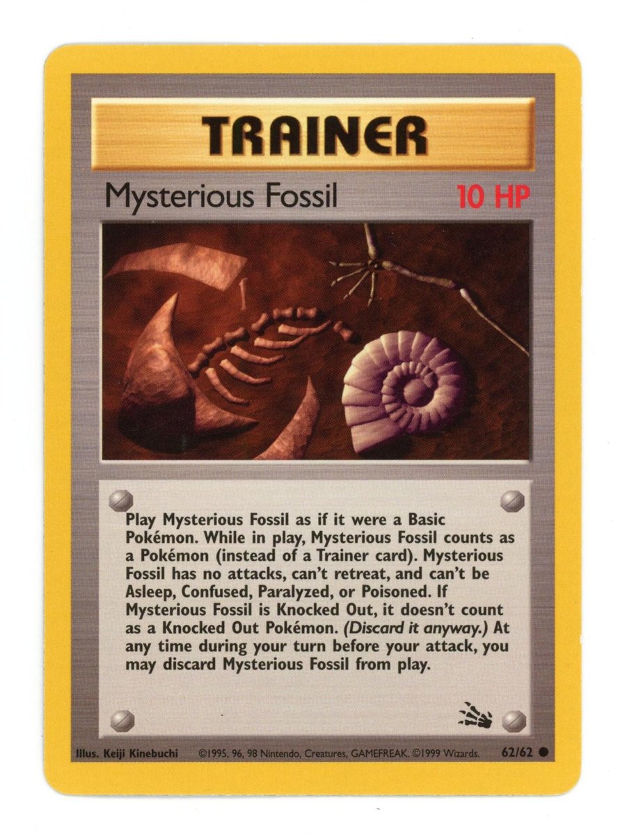 Mysterious Fossil 62/62 Pokemon fossile comune illimitato leggermente giocato
