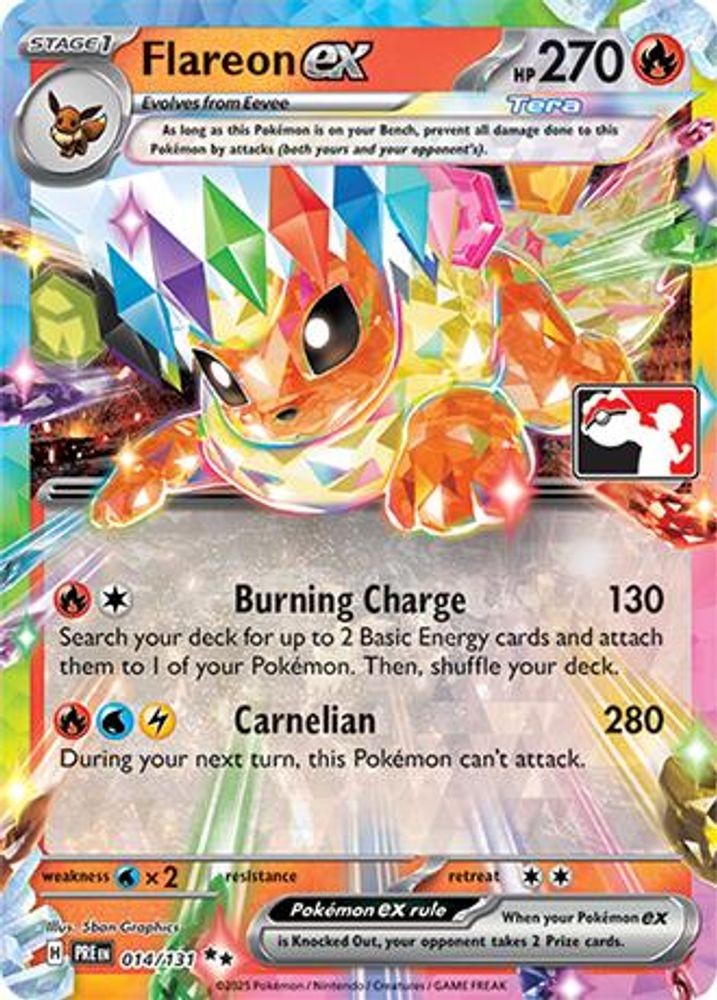 Pokemon Flareon ex 014/131 Holo Double Rare Prize Pack Series Cards NM