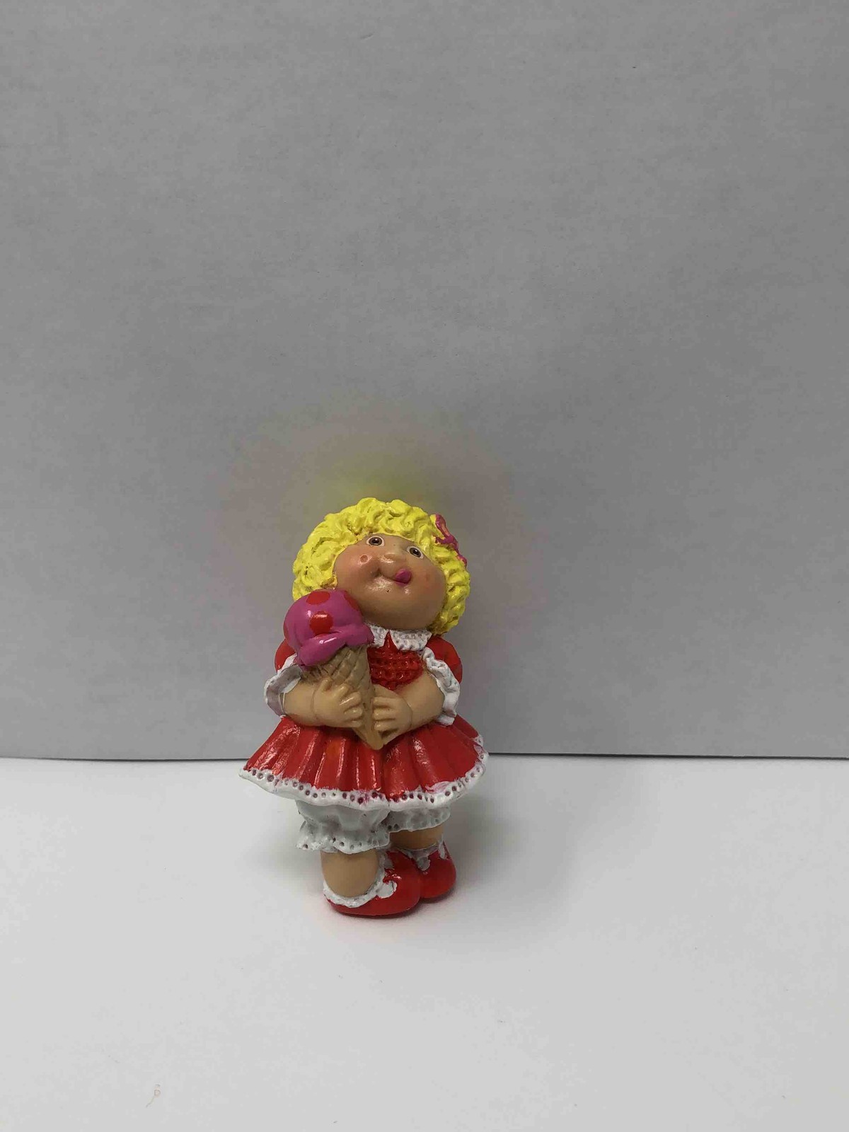 1984 Cabbage Patch Kids Blonde Girl In Red Dress With Ice Cream