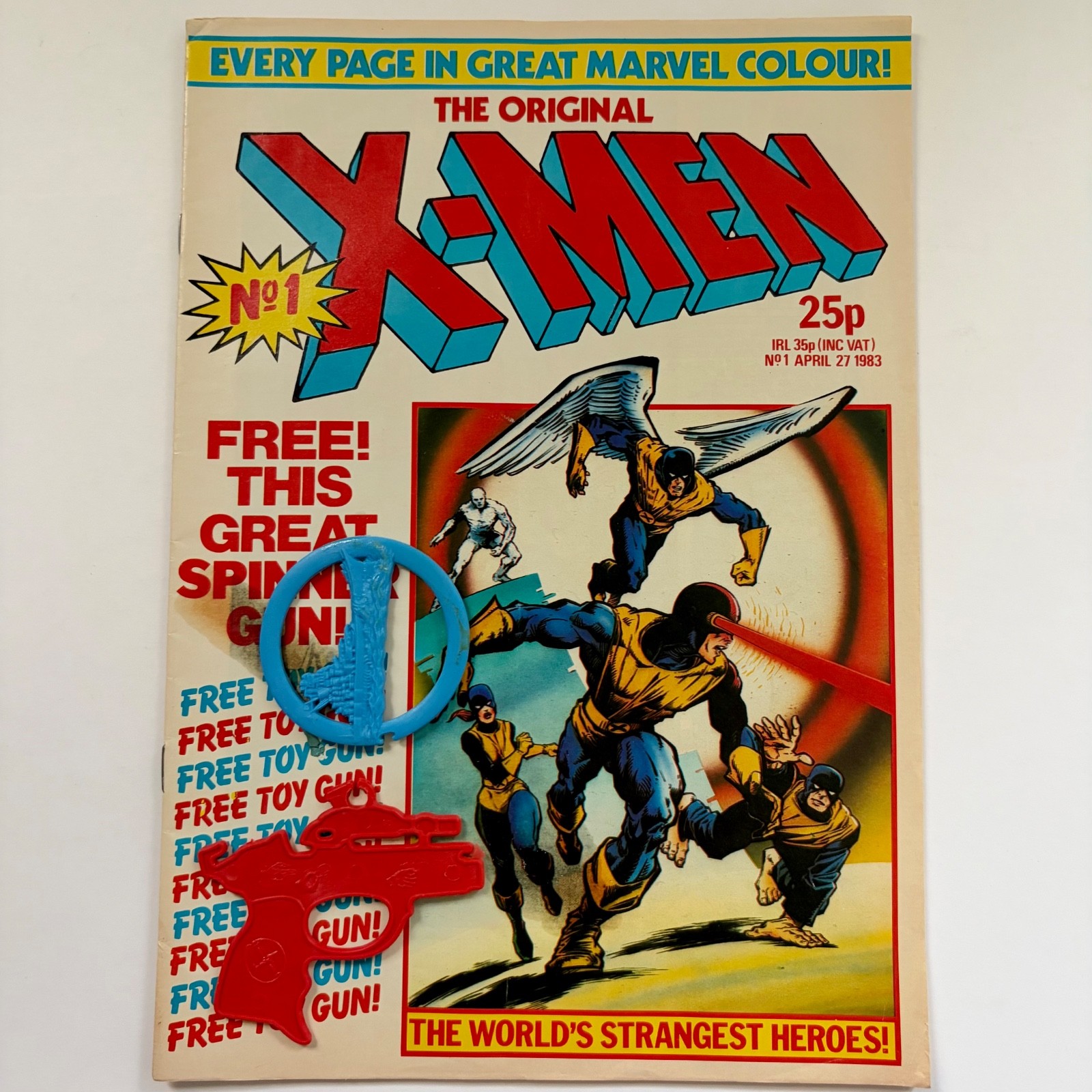 The Original X-Men comic - Issue 1 - 1983 - Marvel UK - With Spinner Free Gift