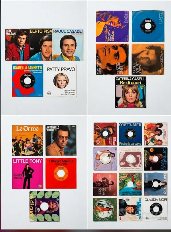 Collezione 70+ Dischi Vinile 45 Giri Anni '60/'70