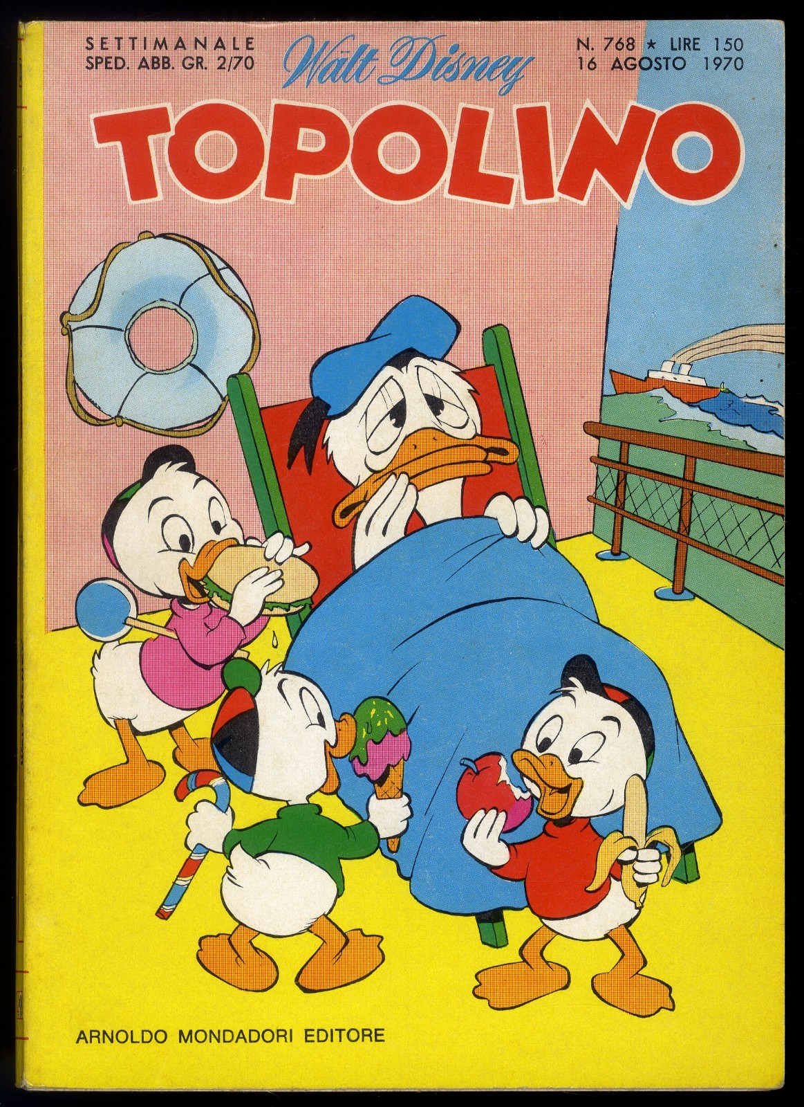 TOPOLINO N° 768 - 16 AGOSTO 1970 - CON BOLLINI - CONDIZIONE OTTIMO / EDICOLA