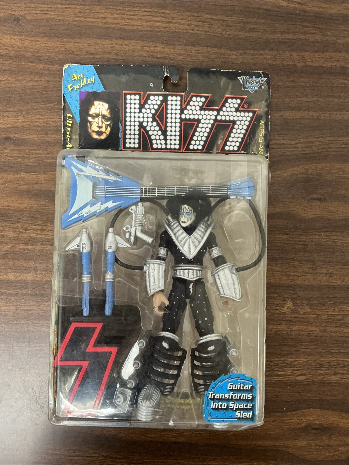 1997 KISS McFarlane Toy Ultra-Action Ace Frehley/Guitar & Missilesb NIB Vintage 