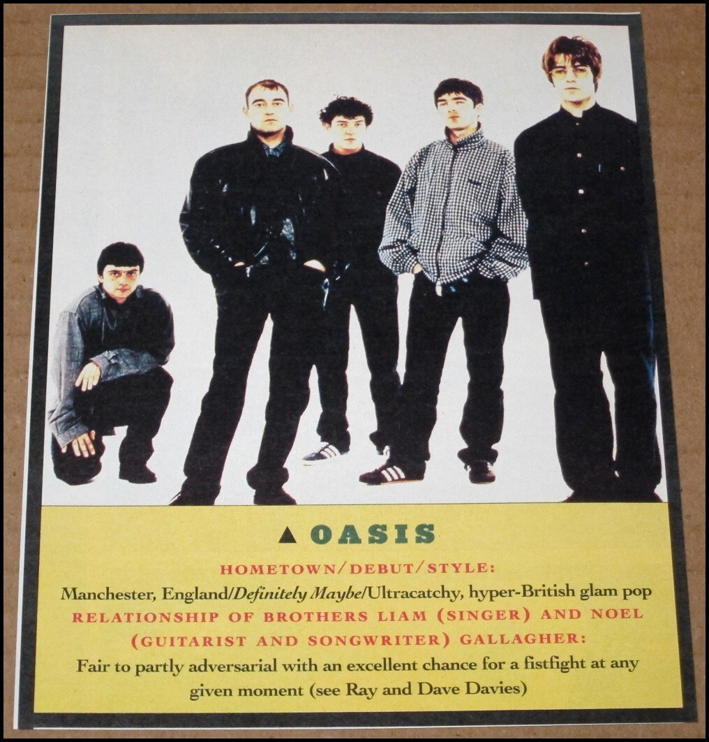 Rivista Oasis Rolling Stone 1994 ritaglio foto 4,75"x6" Noel Liam Gallagher