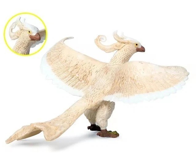 Modellino PVC animale selvatico uccellino fenice bianco giocattoli bambini festa regali