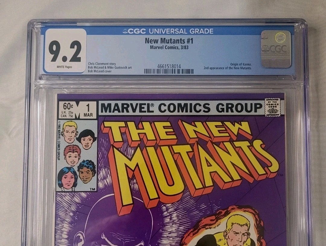 New Mutants 1 CGC 9.2 Pagine Bianche 2° Squadra App Origine del Karma 1983 Chiave! 🔑 