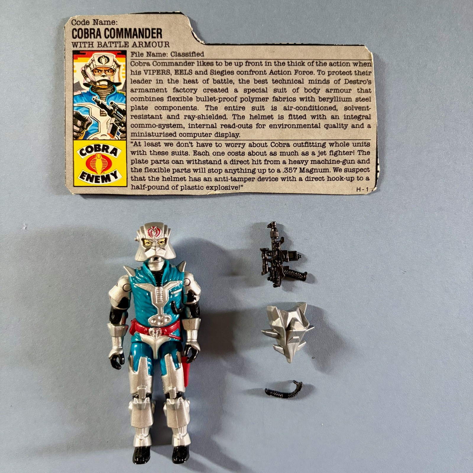 Vintage Action Force G.I. Joe - 1987 - Cobra Commander - Figure with File Card
