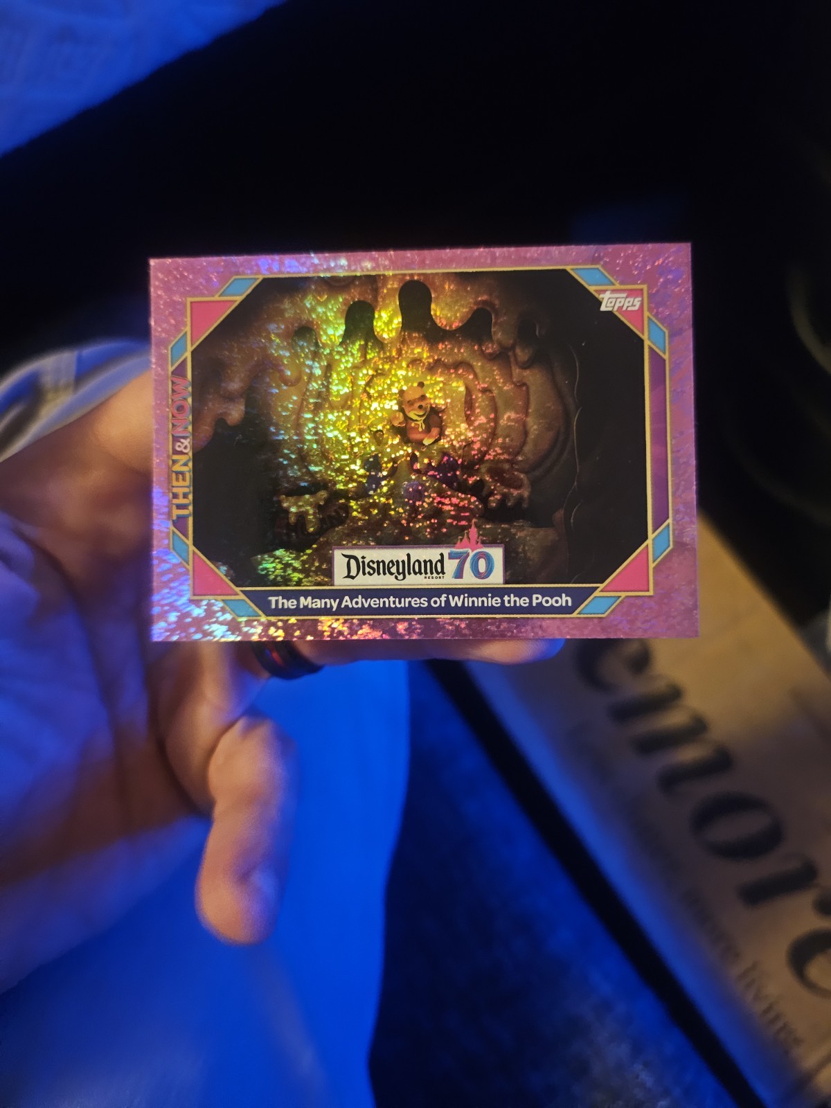 adventures of winnie the pooh 2025 disneyland 70th anniv pink shimmer foil card