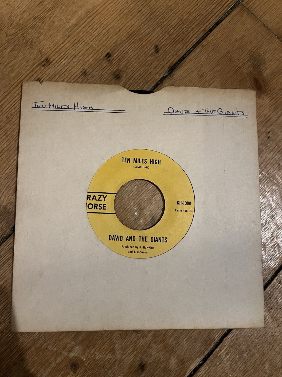 DAVID AND THE GIANTS 7” TEN MILES HIGH CRAZY HORSE 70s ISSUE VG+ NORTHERN PSYCHE