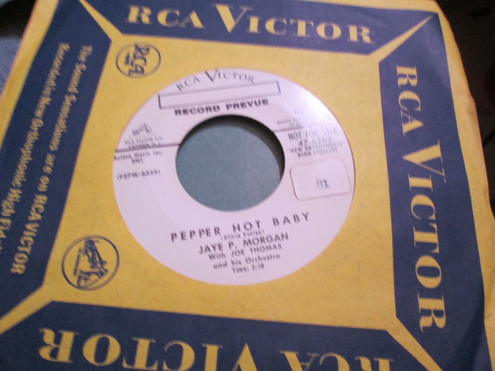 JAYE P MORGAN ROCK N ROLL PEPPER HOT BABY SCARCE NM PROMO 45 RCA RECORD REVUE