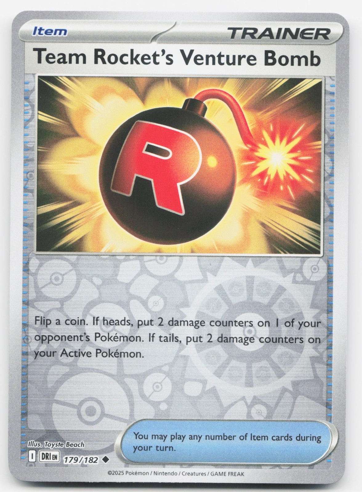 Team Rocket's Venture Bomb Reverse Holofoil [DRI - 179/182] Uncommon Pokemon TCG