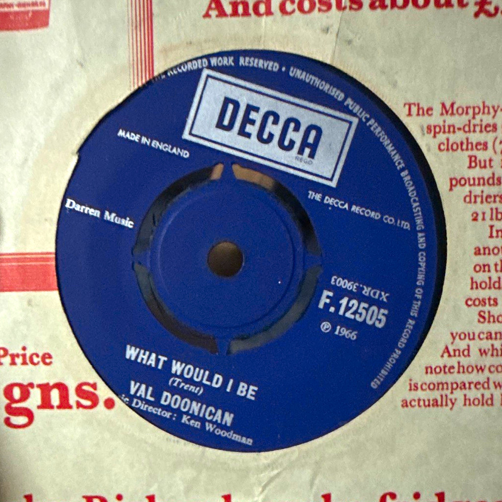 Val Doonican What Would I Be / Gentle Mary Decca 7" 45 RPM 1966 F.12505