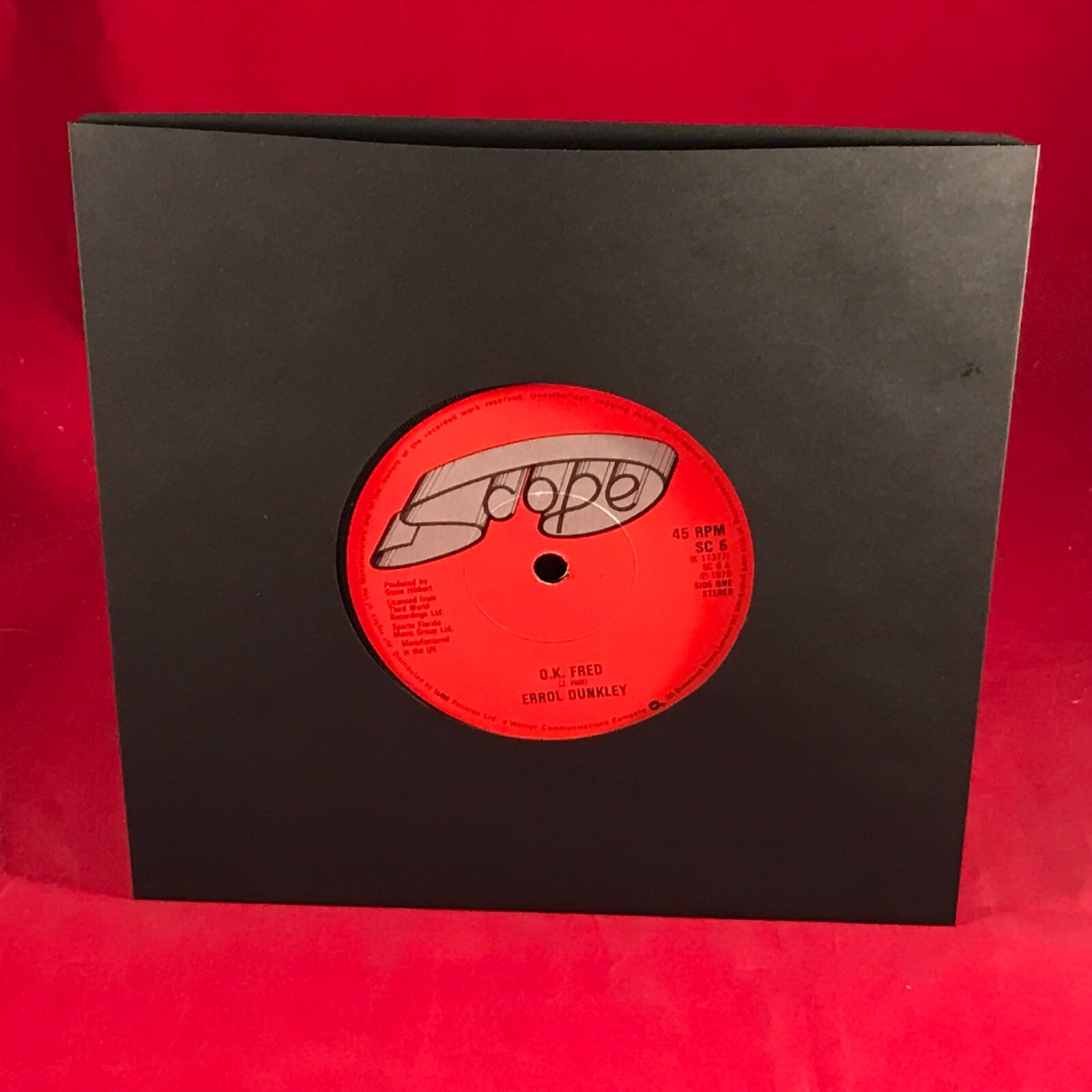 ERROL DUNKLEY O.K. Fred 1979 UK 7" vinyl single record 45 OK Okay