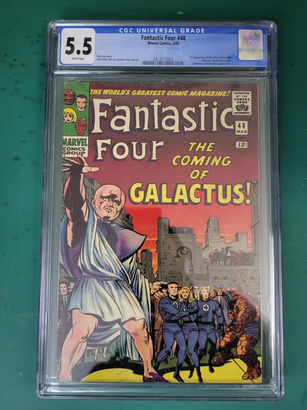 Fantastic Four #48 (1966) CGC 5.5 prime pagine bianche Silver Surfer!