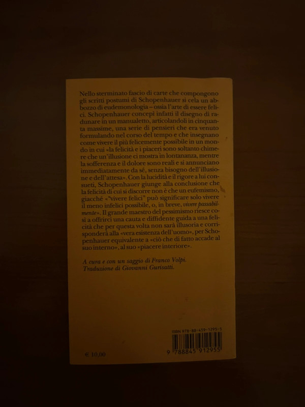 Libro l’arte di essere felici Schopenhauer