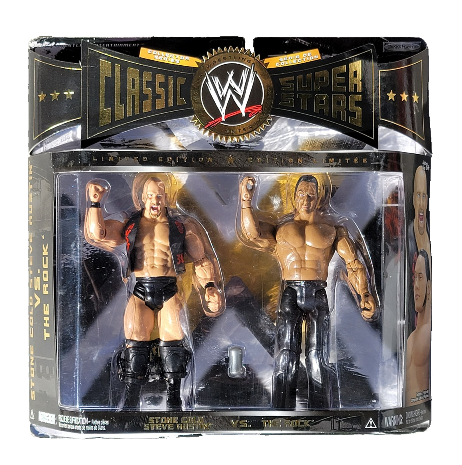 wwe wwf ljn deluxe classic superstars steve austin vs the rock figures