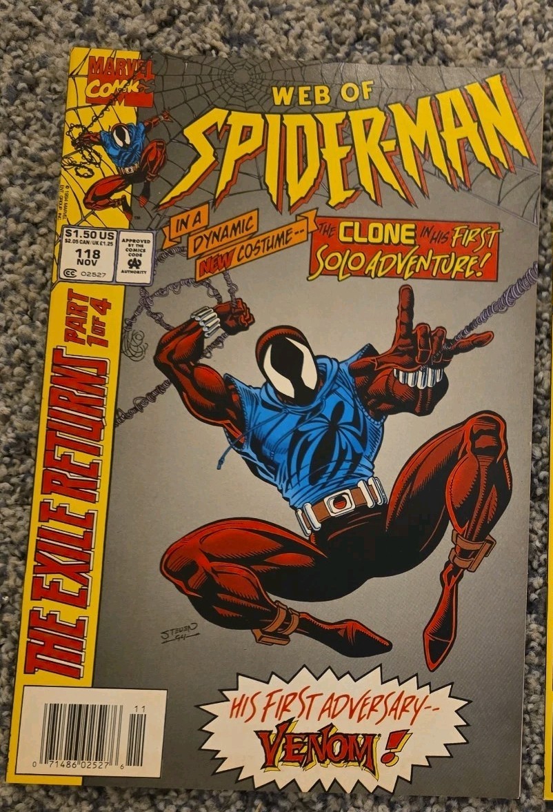 1 Web of Spider-Man 1st App of Scarlet Spider 118