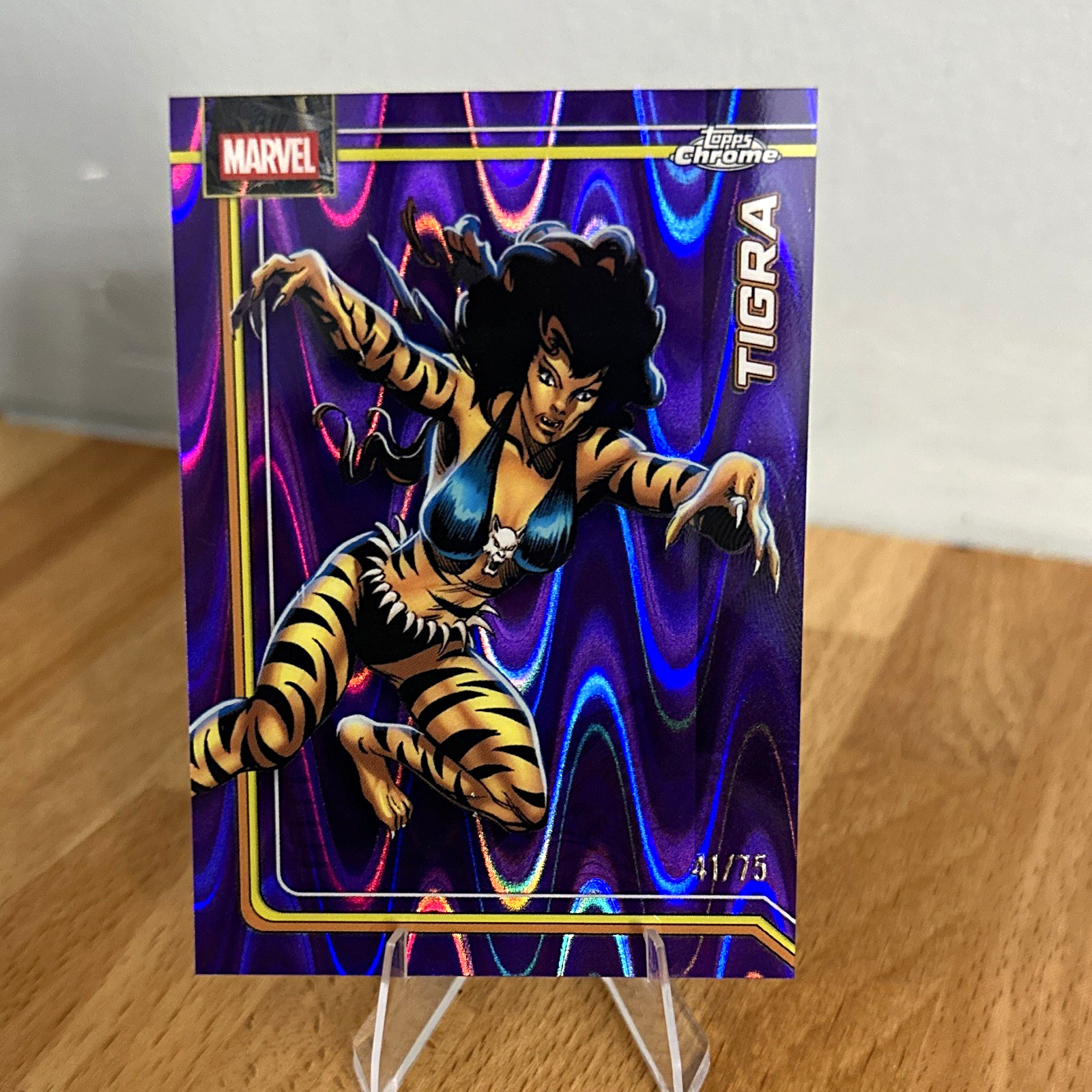 Topps Chrome Marvel Tigra #179 carta collezionabile non sportiva 2026 numero di serie 41/75