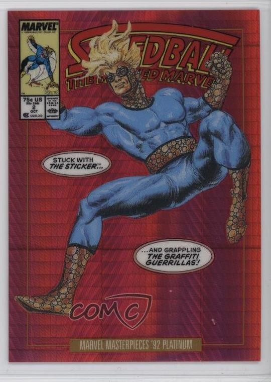 2024 Marvel Masterpieces '92 Variant Cover Red Prism /292 Speedball #88-V 00zd