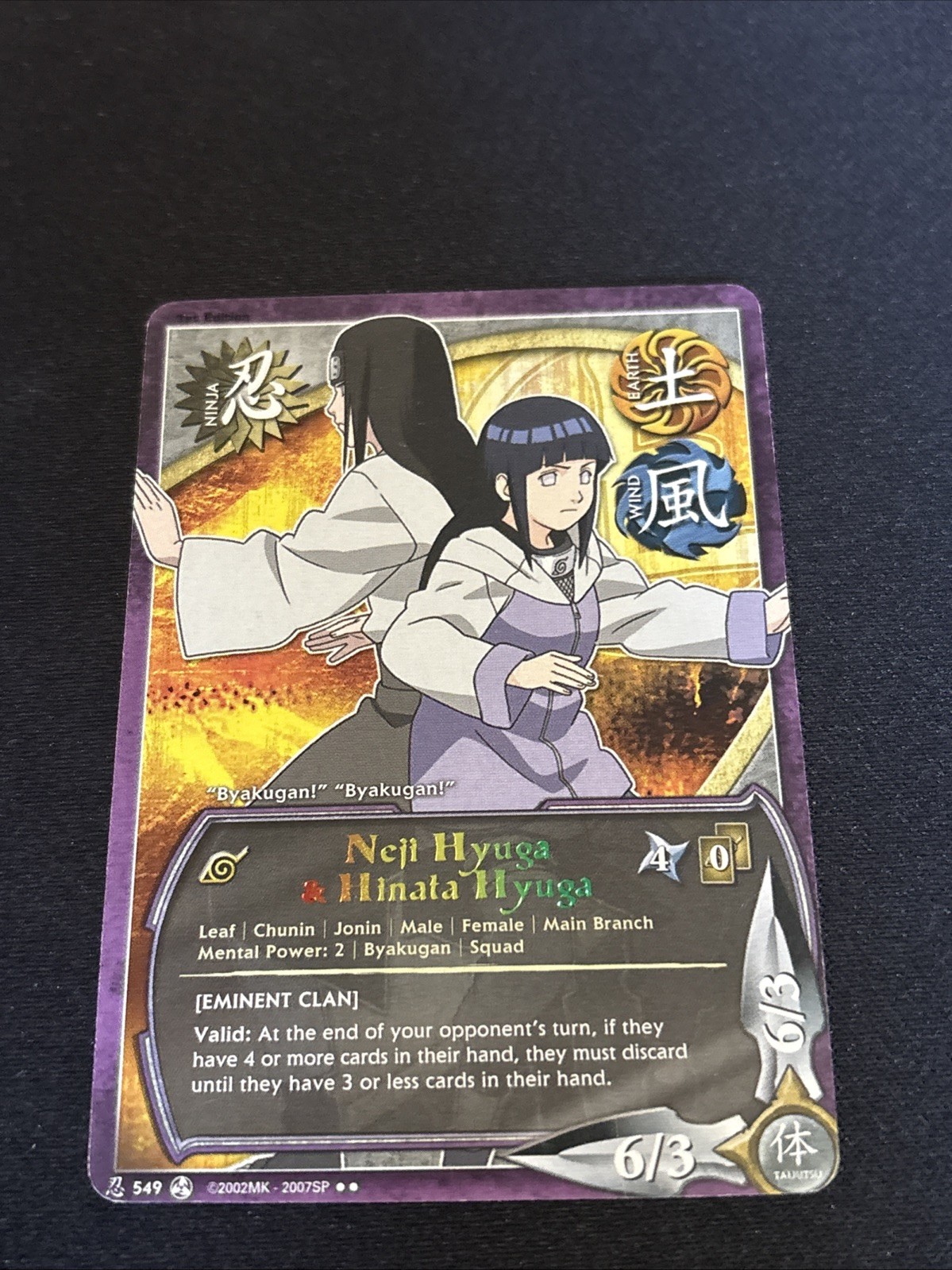 Naruto CCG Neji Hyuga & Hinata Hyuga # 549 1st Edition LP MP Card