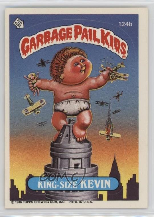 1986 Topps Garbage Pail Kids Series 3 King-size Kevin (Copyright on Front) 12zm