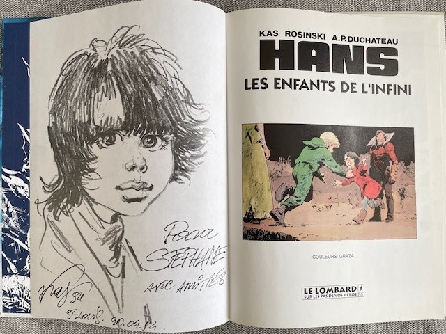 DEDICACE KAS HANS  les enfants de l'infini rosinski . duchateau . 1994 . tbe bd