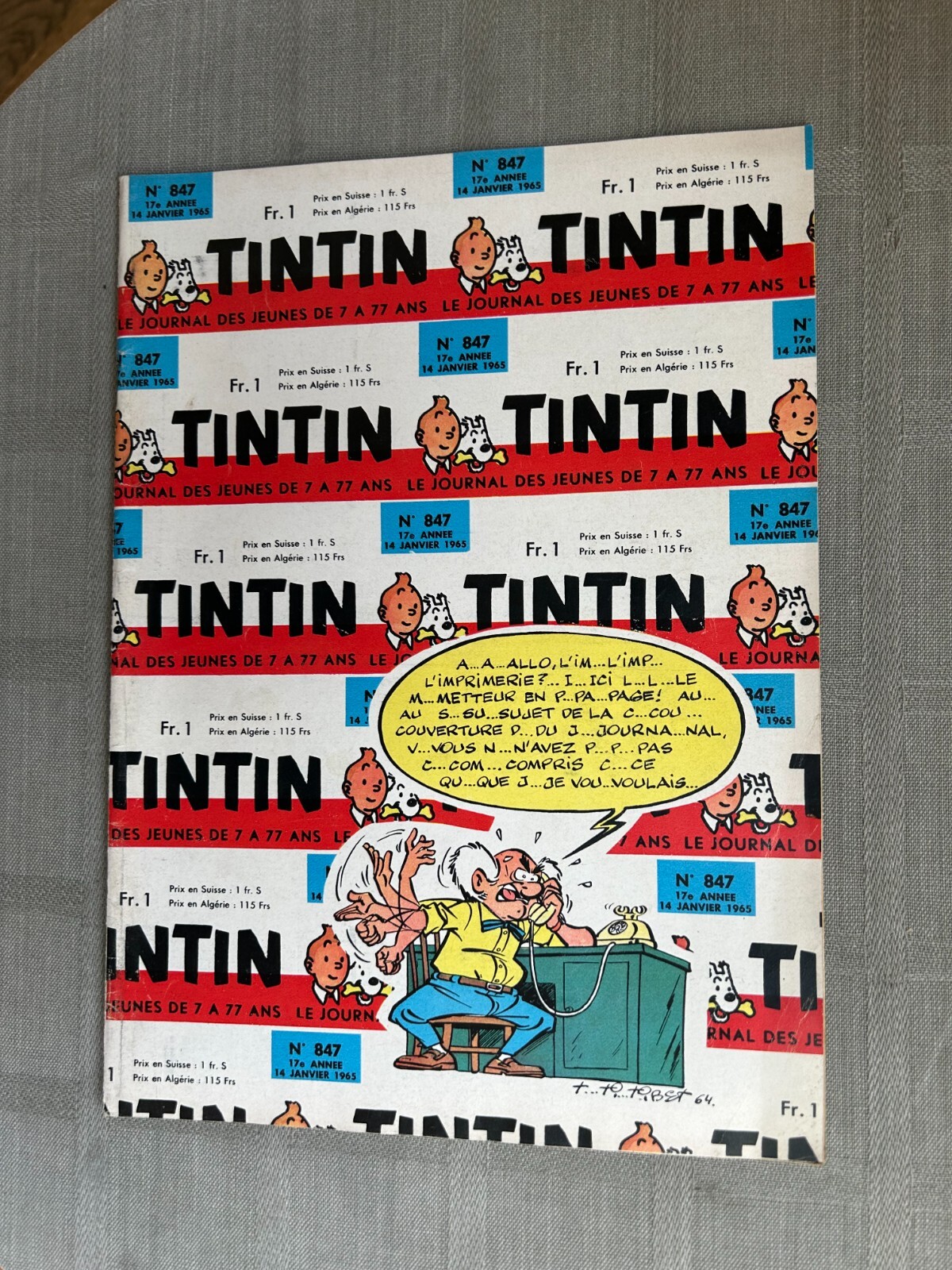 Hebdo Tintin 1ª Serie N°847 In Buone Condizioni