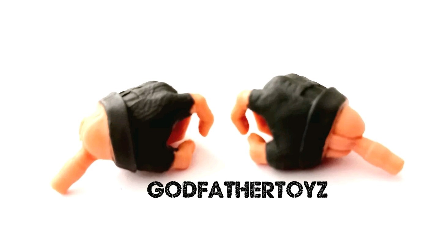 MARVEL LEGENDS MALE BLACK TRIGGER FINGER HANDS ONLY CUSTOM FODDER 