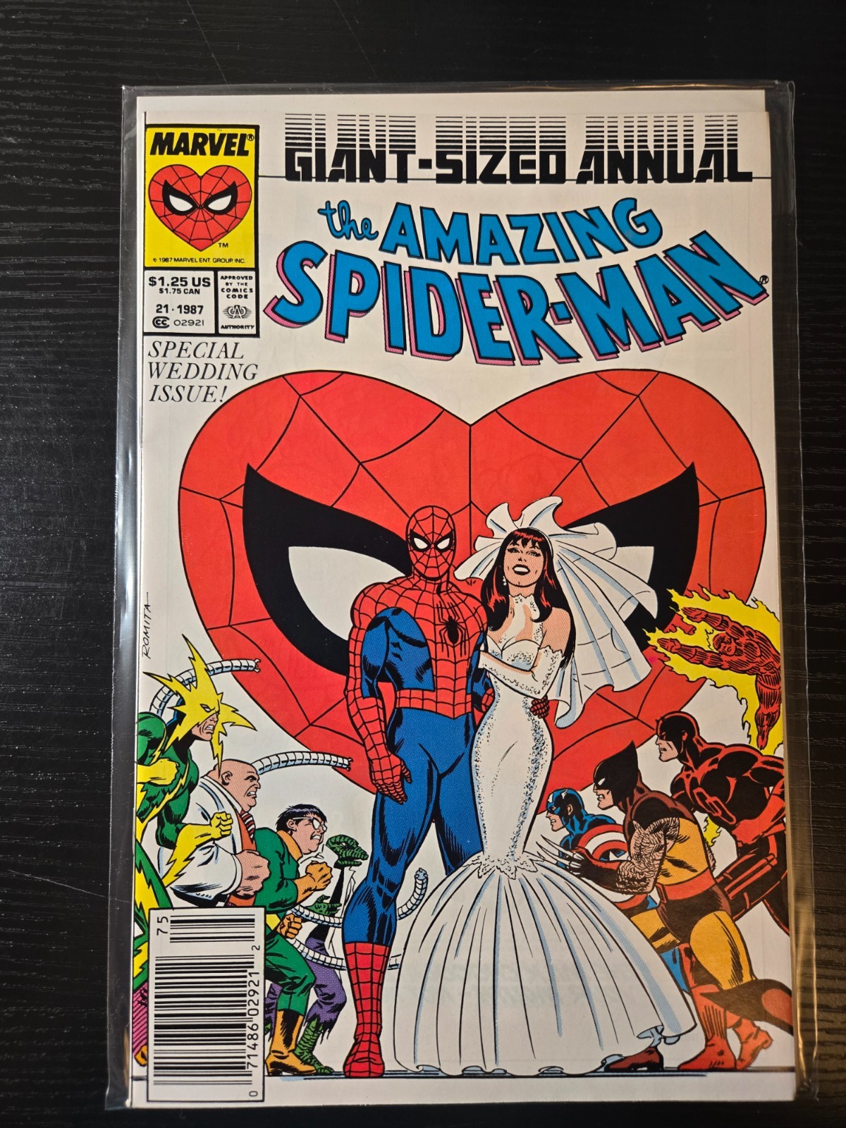 The AMAZING SPIDERMAN ANNUALE #21 Edizione Speciale Matrimonio! Copricostume RED, Nero
