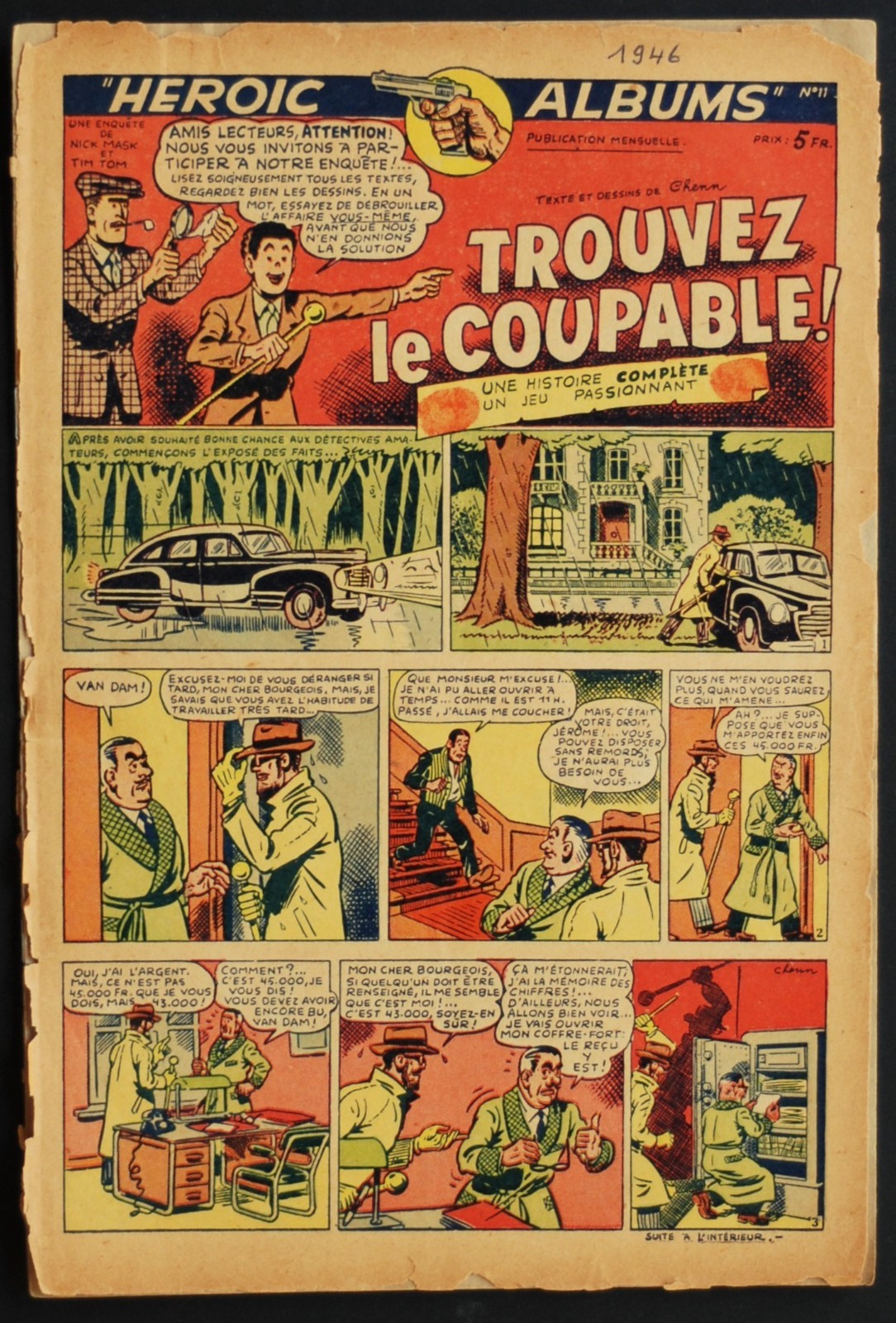 Héroïc-Albums 2ème année 1946 n°11 - Trouvez le coupable! - Cheneval - EM/BE