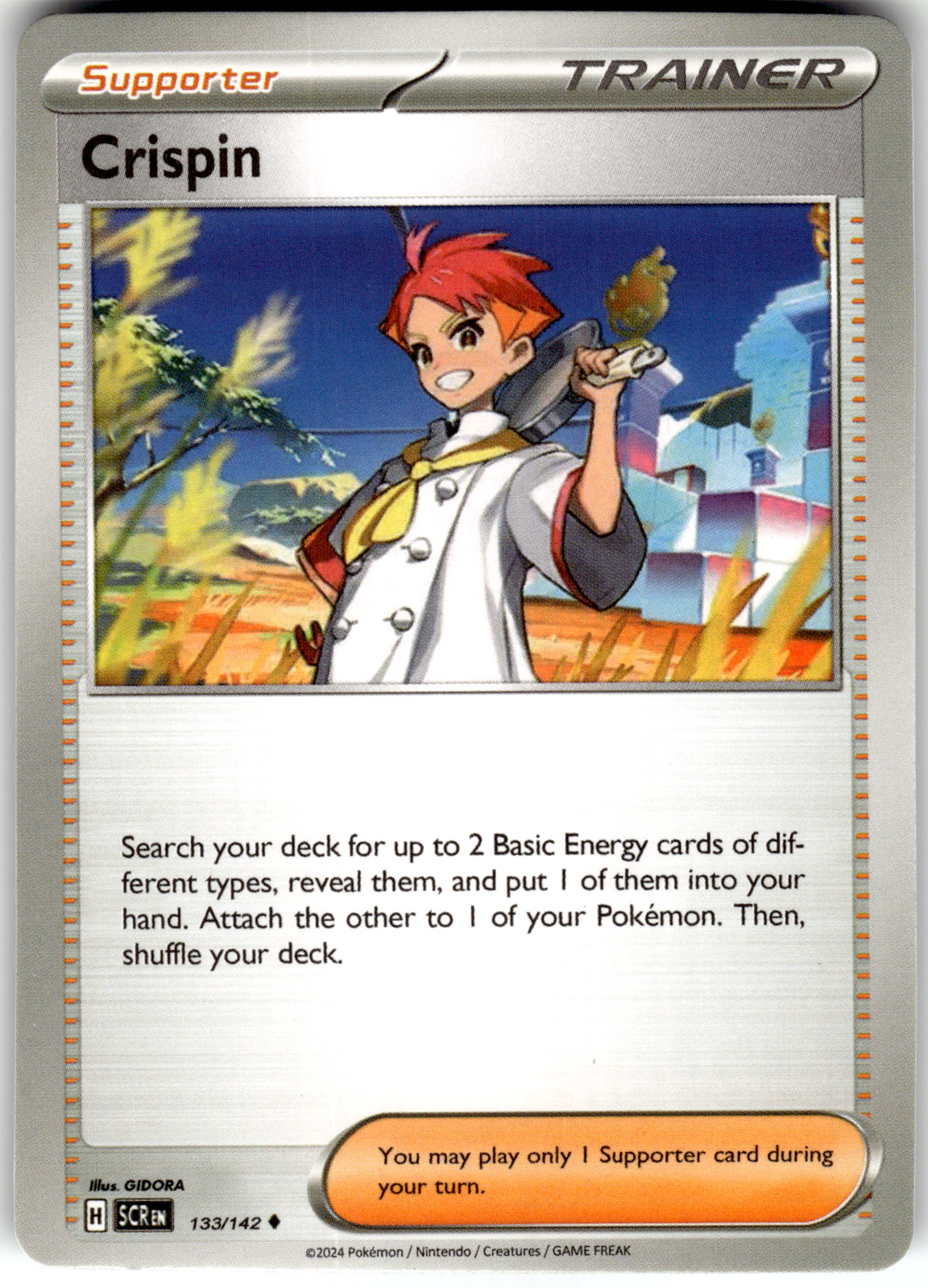 Crispin Pokémon TCG 133/142 2024 Allenatore - Sostenitore Regolare Non Comune NM