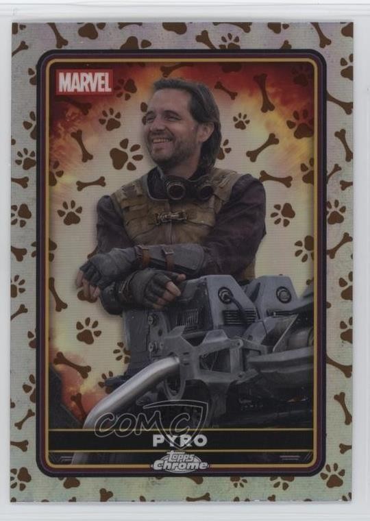 2025 Topps Chrome Deadpool Characters Dogpool Refractor /75 Pyro #25 9et